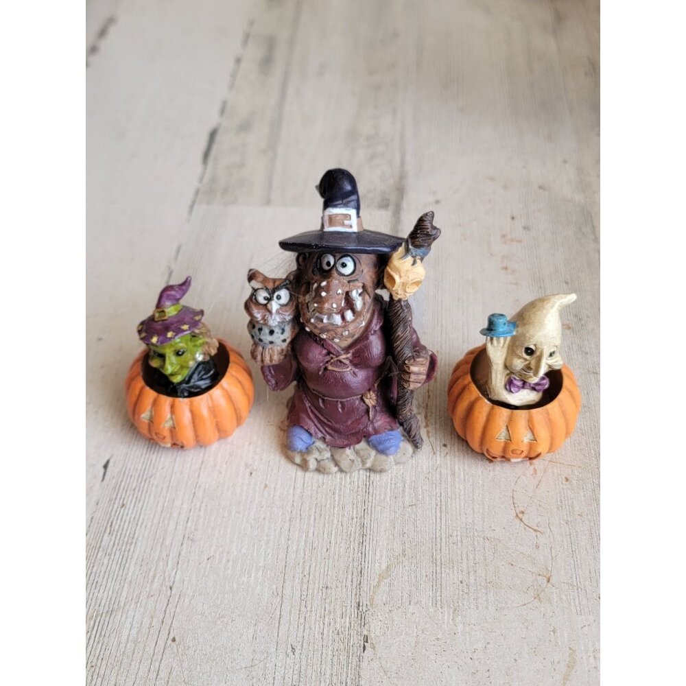 Halloween gargoyle witch owl‎ pumpkin bobble Halloween set figure